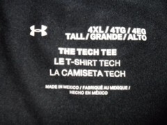 4XL NWT Under Armour 100% Poly black Ultra Light Tech 2.0 Damaged Shirt