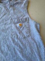 Carhartt Men’s Relaxed Fit Sleeveless Pocket T-Shirt Heather Gray