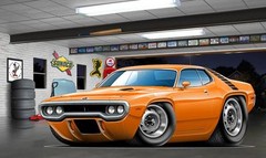 1972 Plymouth Roadrunner Muscle Car Art Print NEW