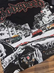2026 New Godspeed Skeleton Drive a sports car print Tee Mens Cotton T-shirt