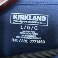 Kirkland Signature Men’s L Blue Pima Cotton Crewneck T-Shirt i1868
