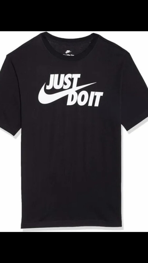NIKE Just Do It Men’s T Shirt Style AR5006-011 Black/W Size Medium
