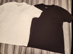😎2-Pack Premium True Classic Quality Crew Neck POCKET T-Shirts Black White XXL