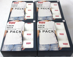 Levi’s Men’s Crewneck Premium Cotton 3 Pack Tee shirts White NIB Ships Free