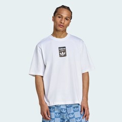 Adidas XL Men’s T Shirt White Oversized Retro Leopard Trefoil Graphic Cotton NWT