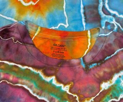 Handmade Ice Tie Dye T-Shirt 2XL Mens Womens Soft Cotton Red Blue Geode