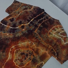 Geode Ice Tie Dye T-Shirt Gildan Adult S Small Orange Brown Earthy Handmade New