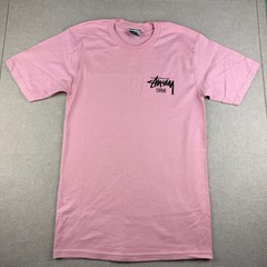Stussy Guam Shirt Mens S Pastel Pink Logo Streetwear Skate Surf Graphic Tee