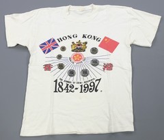 Rare Vintage Hong Kong Handover To China Coat of Arms Bauhinia 1997 T Shirt 90s