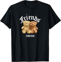 Teddy Bears Best Friends Forever Novelty Graphic Cool Design T-Shirt