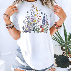 Floral Garden Wildflowers T-Shirt – Botanical Nature Lover Tee