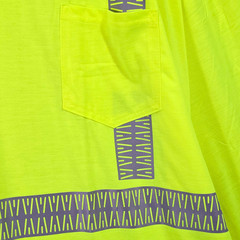 TSA Hi Viz Shirt Mens 6XL Yellow Long Sleeve Pocket Tee Casual Class 1 2 NWT