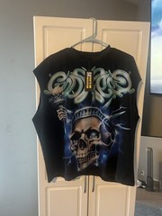 GODspeed Men’s L Black Crew Neck Short Sleeve Graphic Print Skull T-Shirt