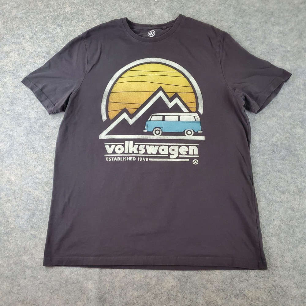 Volkswagen Shirt Mens Extra Large Gray Crew Neck Short Sleeve Graphic Stretch