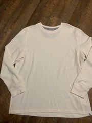 NEW Eddie Bauer Mens XL Waffle Knit Ivory Thermal Long Sleeve Crewneck Shirt