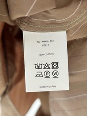 PHIGVEL 22AW Band Collar Shirt Khaki Beige Stripe Size 3