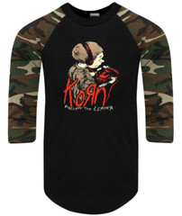 Korn Follow the Leader Nu-Metal Band Shirt RAGLAN 3/4 SLEEVE (Multiple Variation