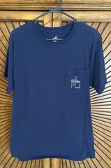 Guy Harvey Shirt Men’s Medium Navy Red, White, Blue Marlin Fish Graphic Pocket
