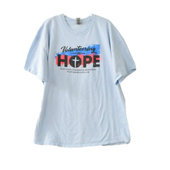 Gildan Mens White Cotton T-Shirt Volunteering Hope Graphic Crew Short Sleeve 2XL