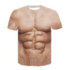 Funny Muscle Body 3D Print Men’s T-Shirt Sports Athletics Summer T Shirt