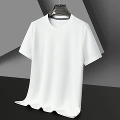 New Summer Waffle Round Neck Short Sleeved T-shirt for Men’s Short Sleeved Top