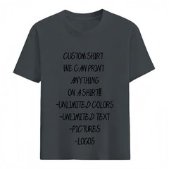Personalized Text Photo Logo Custom T-Shirt Heat Transfer Print Unisex Gift Tee