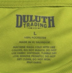 Duluth Trading Mens L Bright Safety Yellow Short Sleeve T-Shirt Pocket Stretch *