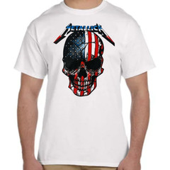 METALLICA AMERICAN SKULL PUNK ROCK Black T Shirt