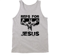 Reps For Jesus Christian Gym Workout Exercise Fit Tanktop Tank Top Tee Gift New