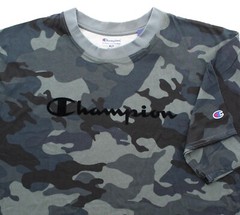 Champion Men’s T-Shirt All Over Camouflage Big & Tall Flocked Logo Crew Neck Tee