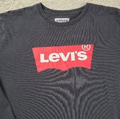 Levi’s T-Shirt Men’s Size Large Long-Sleeve Black W/Red Tab Logo