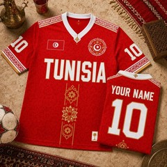 Personalize Tunisia Football Jersey Vintage, Custom Tunisia Soccer Shirt, Gift f