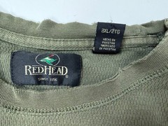 Distressed Waffle-Knit Shirt Men XXL Boxy Grunge Minimal Olive Midweight Vintage