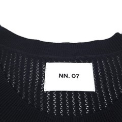NN07 Huxley Tank Top Mens XL Black Cotton Open Knit Ribbed Collar Cotton