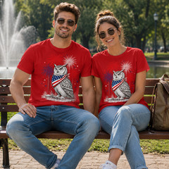 America’s 250th Patriotic Fireworks Owl Animal Lovers T-Shirt