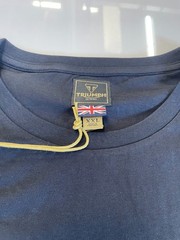 Triumph Bamburgh T Shirt Mens 2XL Jet Black Cotton Embroidered Logo Everyday
