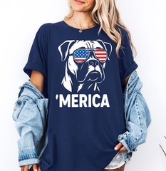 Boxer Dog Patriotic T-Shirt 4th of July American Flag Dog Owner Gift