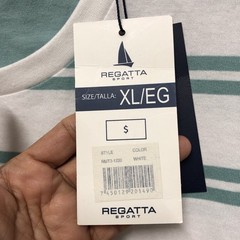 Regatta Sport Mens Shirt Extra Large Classic Fit Crew Neck Green White NEW