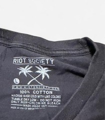 RIOT SOCIETY CTHULHU BLACK T SHIRT SZ Large 100% COTTON SKATER PUNK GRUNGE