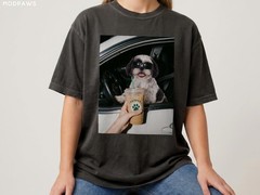 Custom Pet Photo Iced Coffee Shirt Personalized Dog Mom Tee Gift