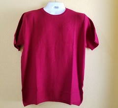 Alpha Mens Tshirt Knitted USA Size L, Chest 44, Red honey comb see Size Chart,