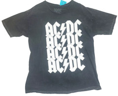 AC/DC Rock Band Retro Vintage distressed Look Graphic Black T-Shirt Tee Large