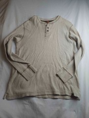 Northwest Territory Shirt Mens L Beige Henley Cozy Minimalist Heritage Workwear