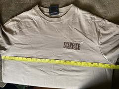 Scarface Shoe Palace X Tony Montana Embroidered Double Sided Beige T Shirt SZ M