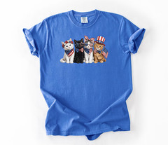 Funny Patriotic Cats Shirt USA Flag Cat Lover Independence Day Tee