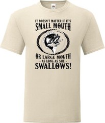 Fishing Mouth Swallows Humour Novelty T Shirt Various Colours And Sizes
