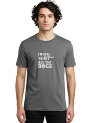 I_M Here To Pet Mens Graphic Tee, 100% Cotton, Casual Summer Wear