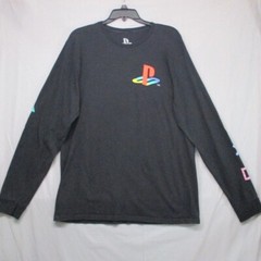 PlayStation Graphic Print Logo & Buttons On Sleeve Black Men Size | L