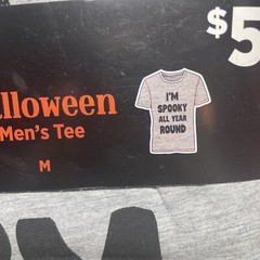Mission Ridge Halloween T-Shirt size M Gray/I’m Spooky All Year Round -NEW