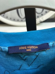 $1750 LOUIS VUITTON Men’s LV Monogram 2054 Intarsia Printed T-Shirt – Blue – XXL